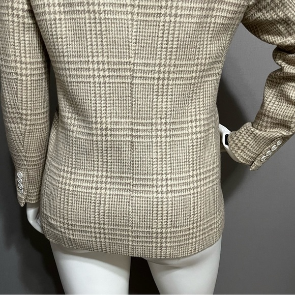 Austin Reed Wool Blend Tan Houndstooth Unisex Blazer Sz-XL - Picture 8 of 12